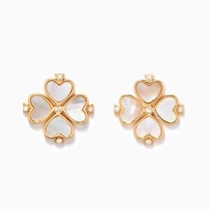 NWT Kate Spade Legacy Logo Stud Earrings in Gold-plated Sterling Silver Dust Bag